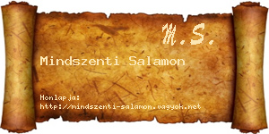 Mindszenti Salamon névjegykártya